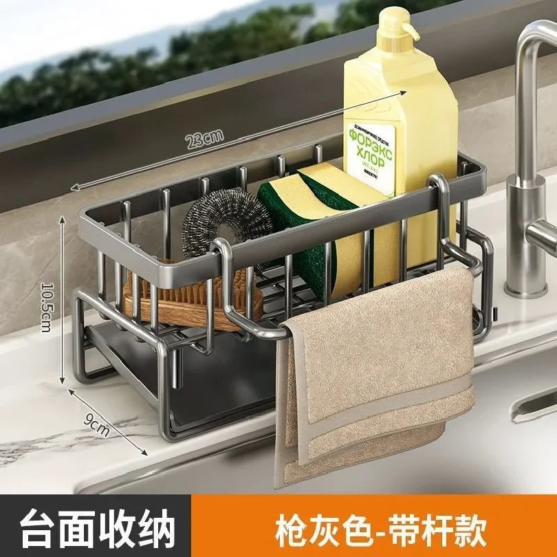 Sponge Holder Drain Rack Sink Organizer Dish Cloth
