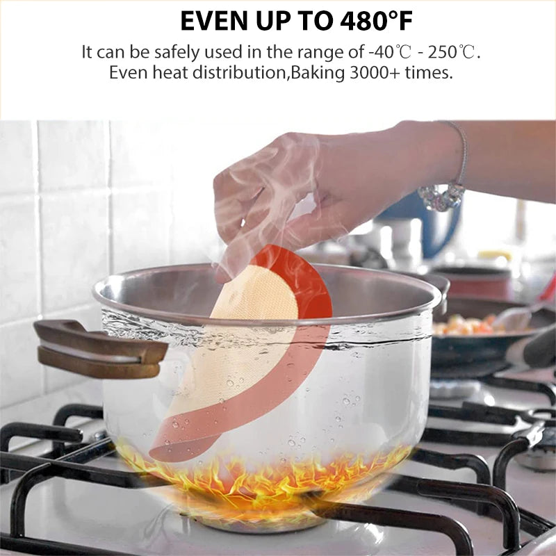 8/9/10inch Round Silicone Baking Mat Non-Stick Reusable Sheet