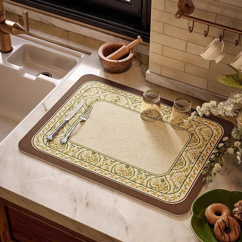 Dish Drying Mat Super Absorbent Counter Draining Mat