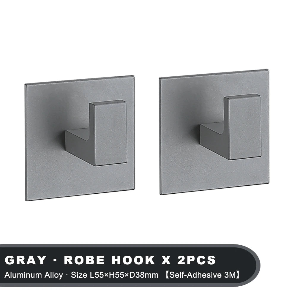 White Wall Hook Adhesive Towel Holder No Drill