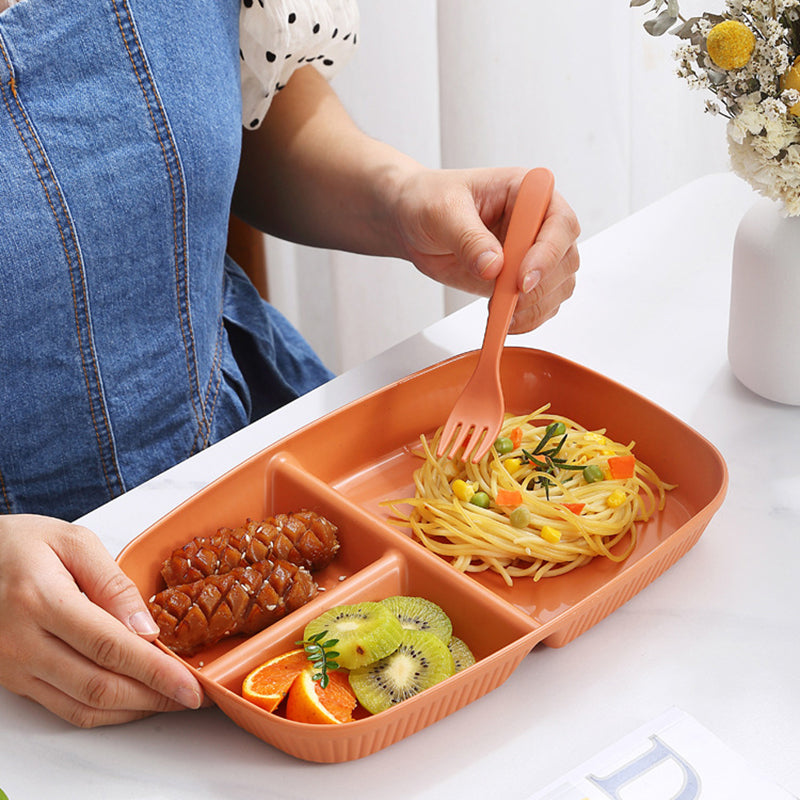Divided Dish Diet Reusable Dinner Plate Dinnerware Portion
