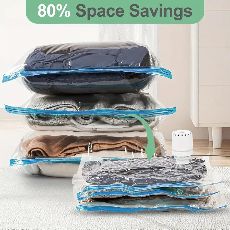 7/9 Pc Compression Bag Electric Pump Travel Vacuum
