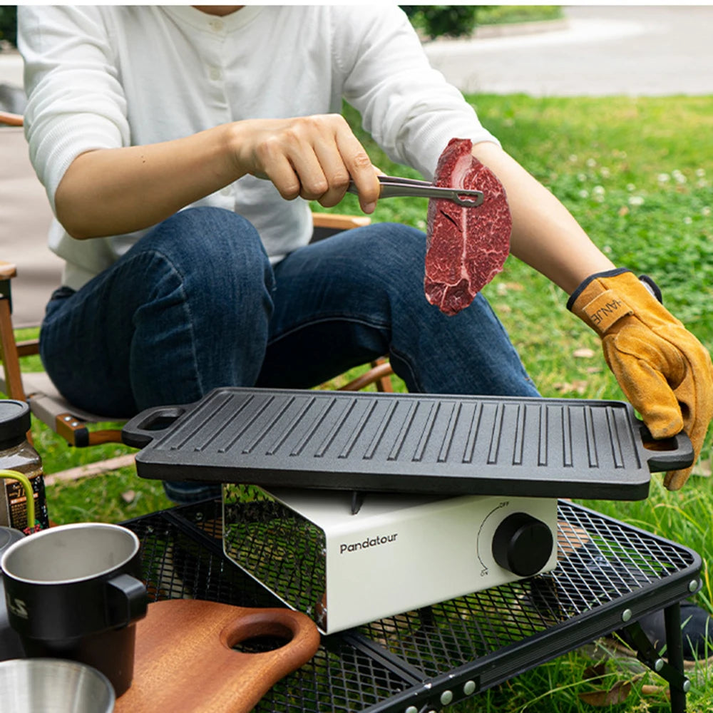 Cast Iron Reversible Grill Griddle Double Sided Grill