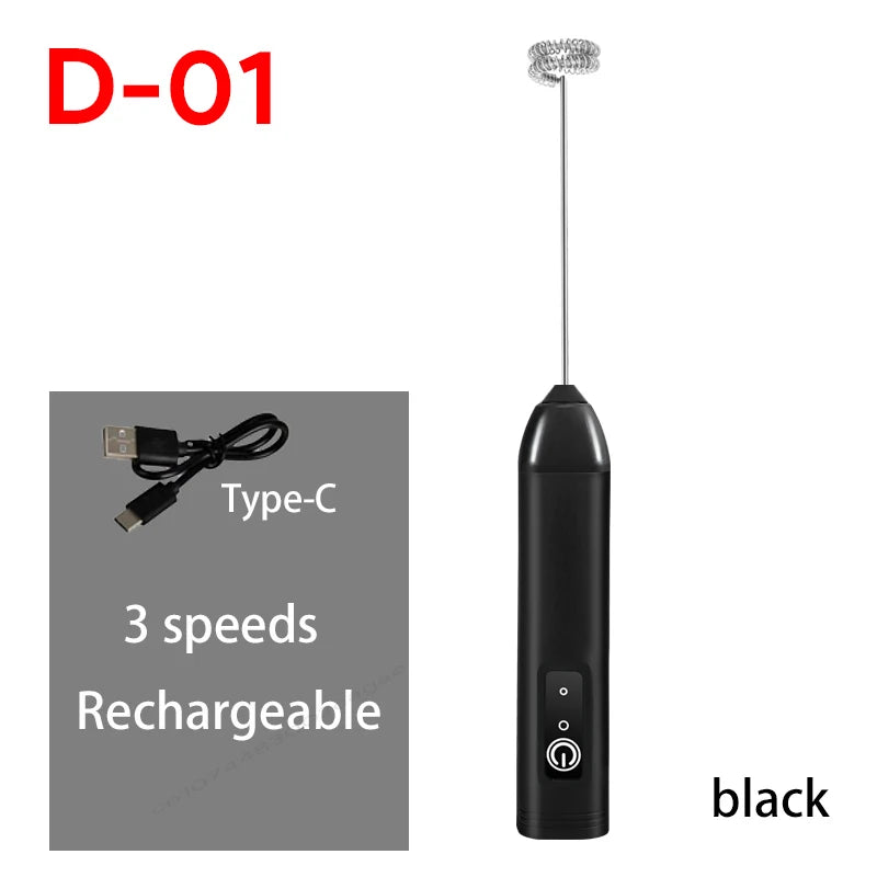 Electric Milk Frother Egg Beater Wireless Type-C Charging