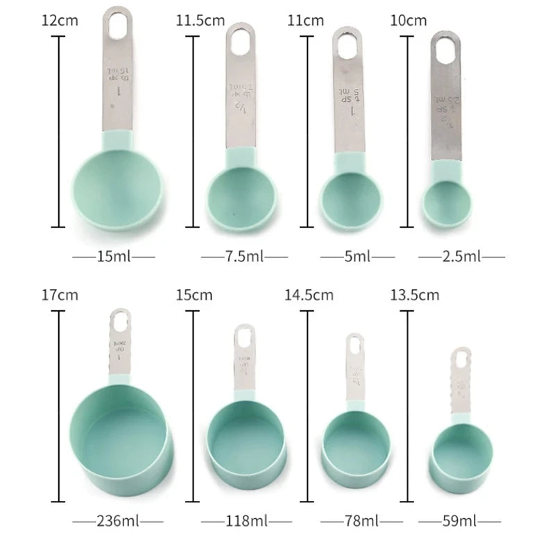 8pcs Measuring Cups Spoons Baking Cake Pastry Cooking