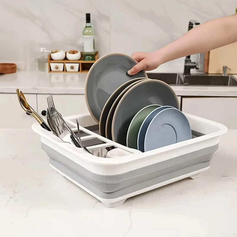 Collapsible Dish Drying Rack Utensil Holder Rv Camping
