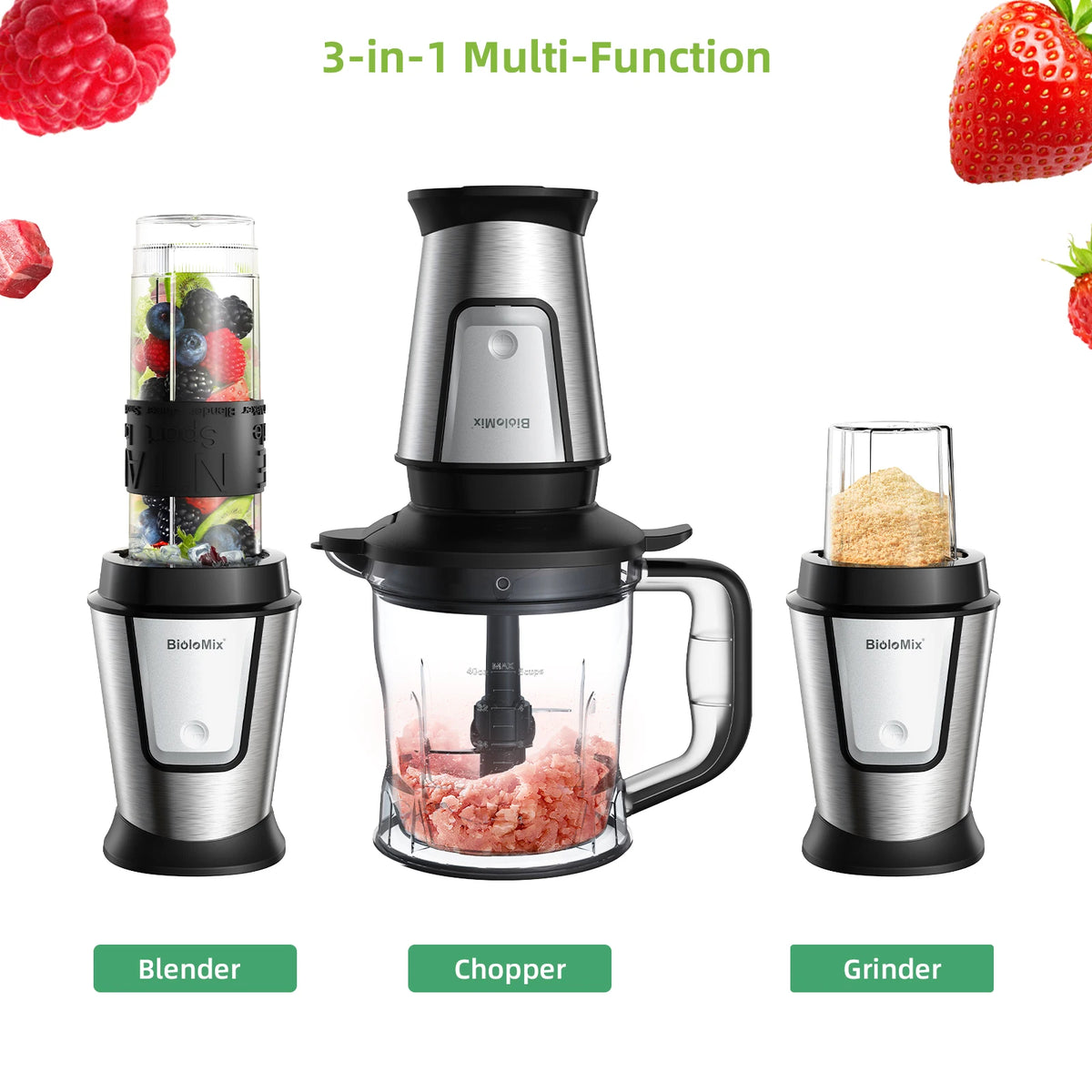 Biolomix 700w 3-In-1 Food Processor Juicer Blender Smoothie