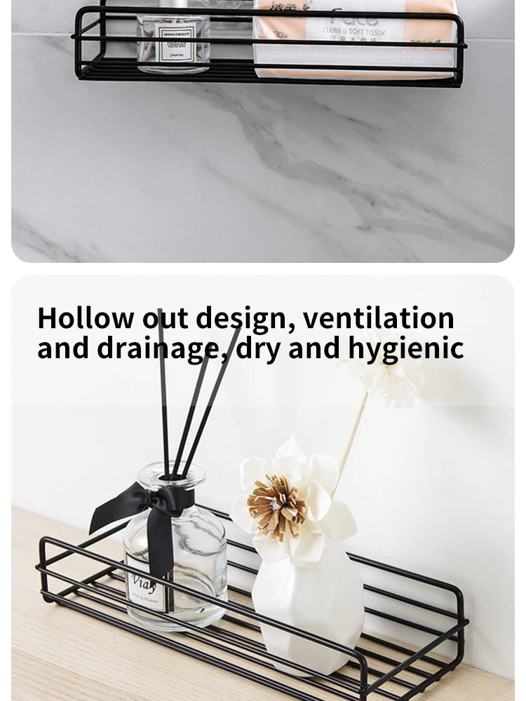 Bathroom Storage Rack Organizer Shelf Black Shelves Corner