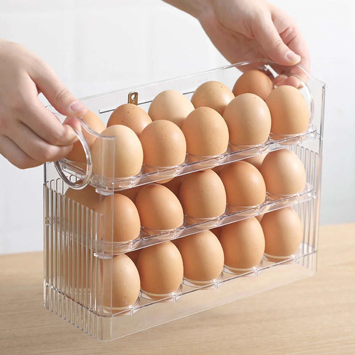 1pcs High-Capacity Multilayer Egg Storage Box Refrigerator Side