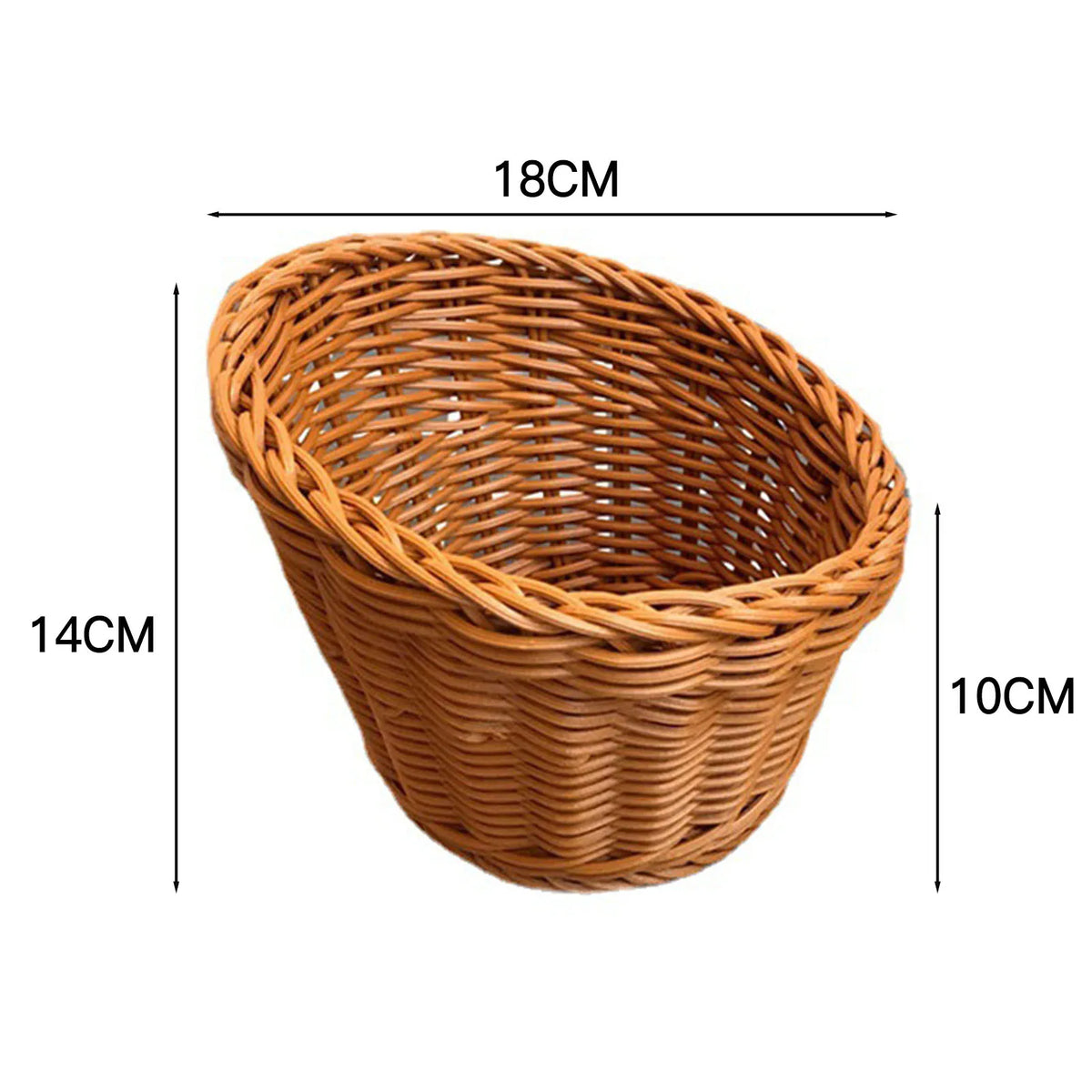 Handmade Oval Rattan Bread Basket Woven Food Fruit