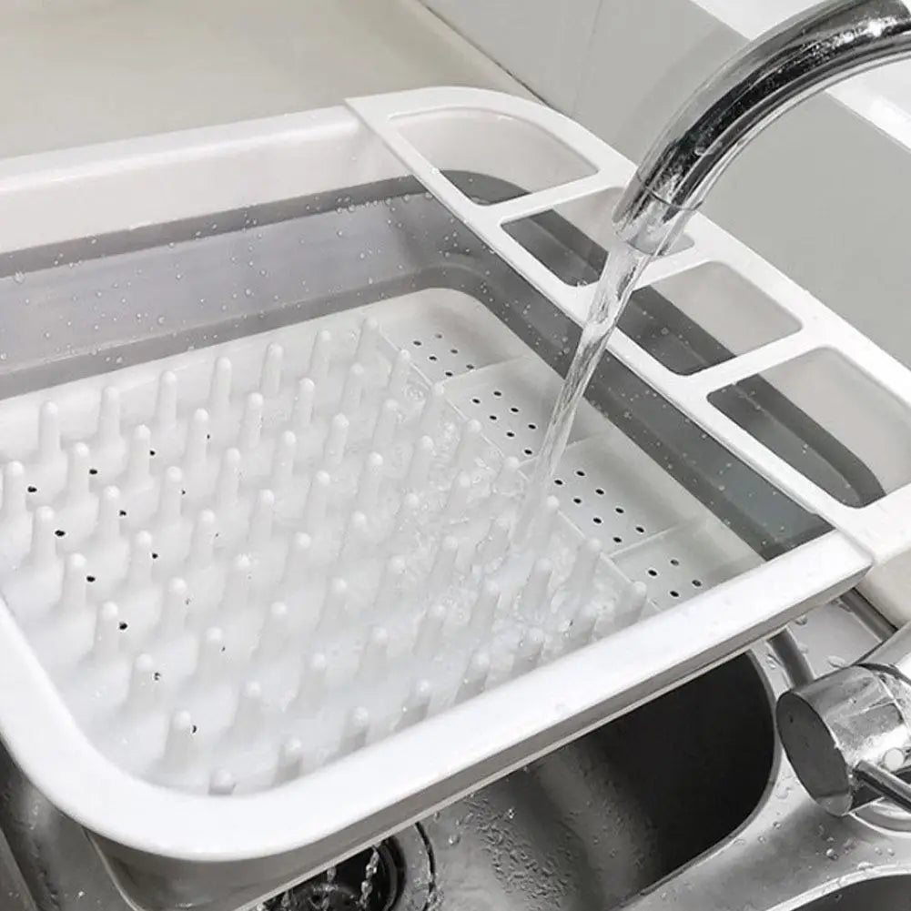 Foldable Silicone Dish Rack Sink Countertop Drainer Basket
