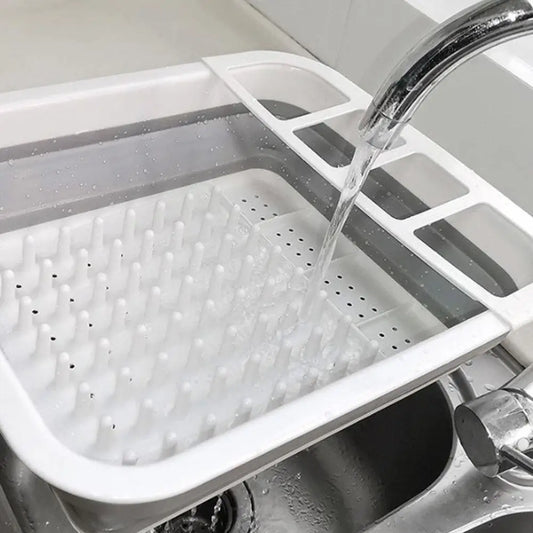 Foldable Silicone Dish Rack Sink Countertop Drainer Basket