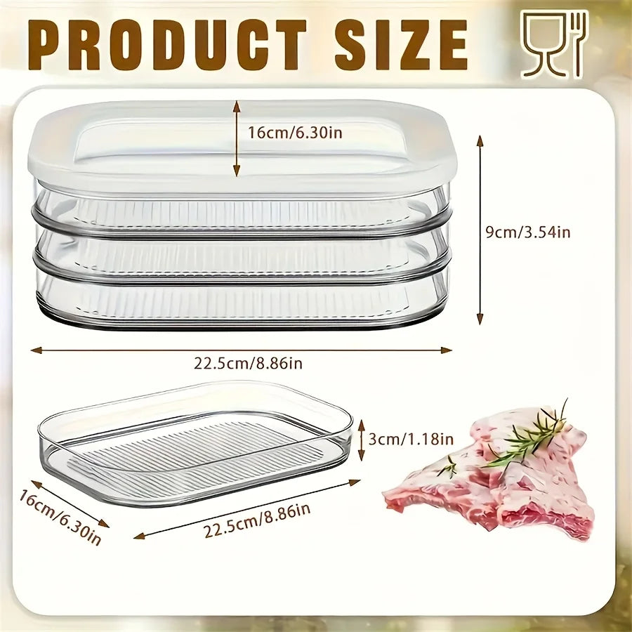 Meat Container Fridge Stackable Cold Cuts Storage Containers
