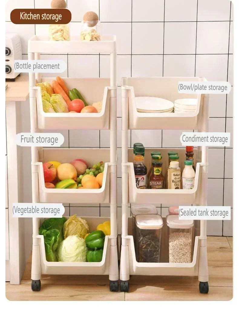 Organizer Storage Rack Mobile Snack Toy Trolley Desk