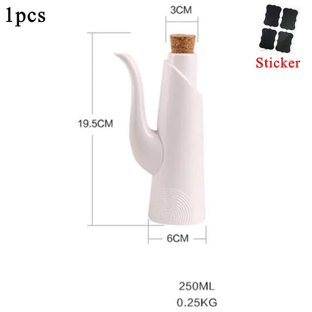 White Porcelain Olive Oil Pot Sauce Vinegar Salt