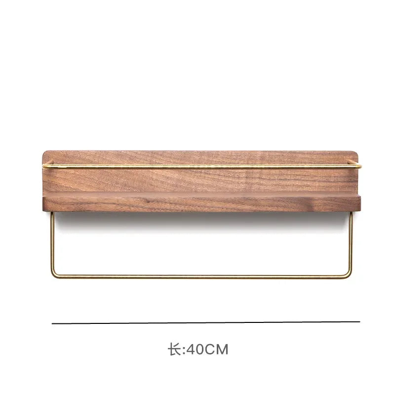 Wooden Towel Rack Roll Holder Wall Mounted Shelf