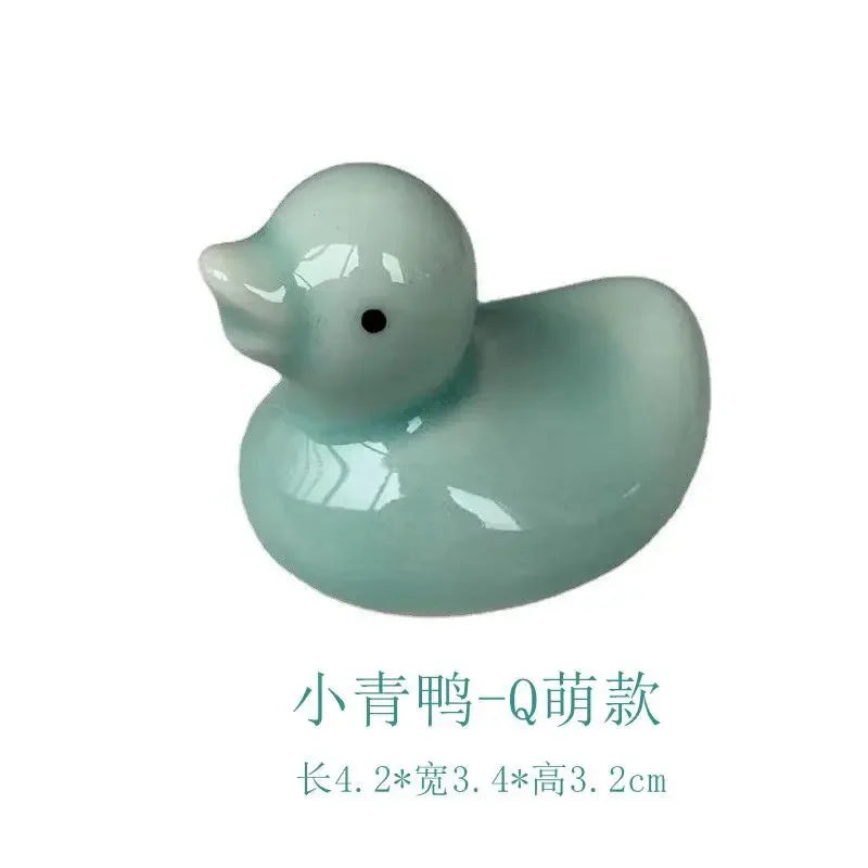 1-5pcs Funny Duck Ceramic Crafts Chopstick Shelf Resturant