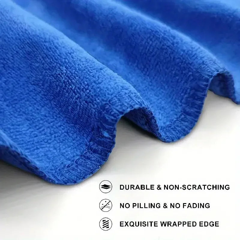 200pcs Microfiber Towels Car Wash Drying Cloth Blue
