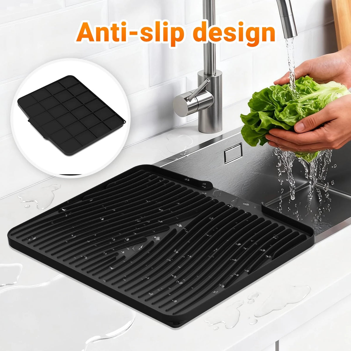 Silicone Dish Drying Mat Counter 15 X13 Dish