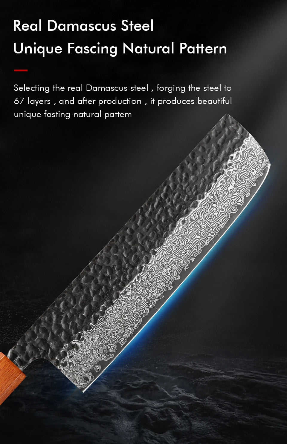 Turwho Inch Hand Forged Nakiri Knife Japanese Damascus