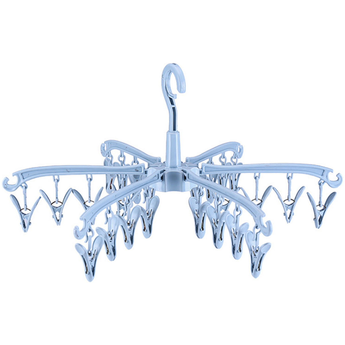 24-Clips Windproof Drying Rack Rotatable Foldable Hanger Sock