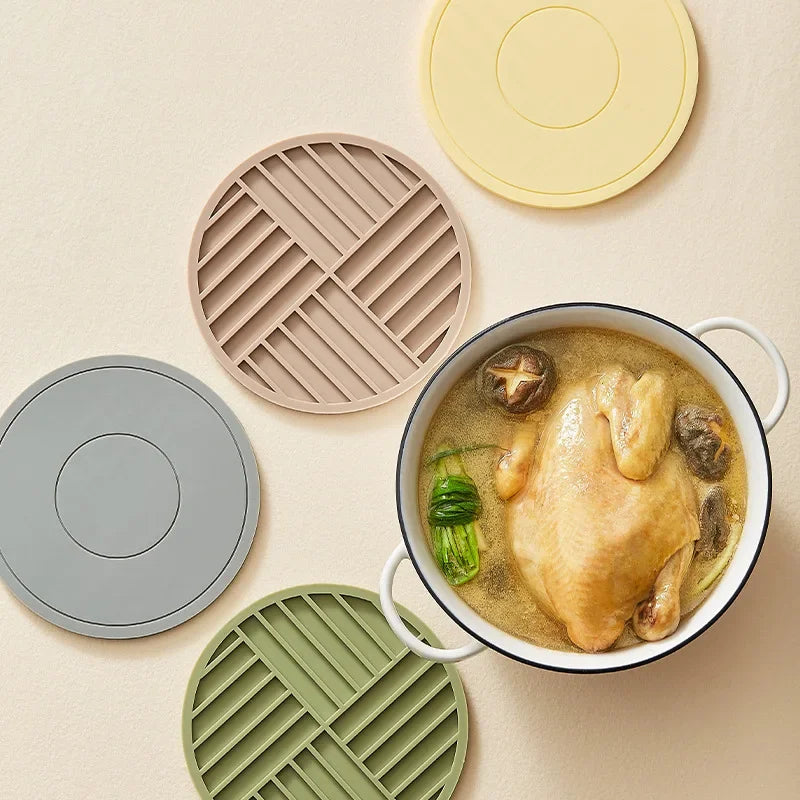 High Temperature Resistant Thickened Silicone Coaster Round