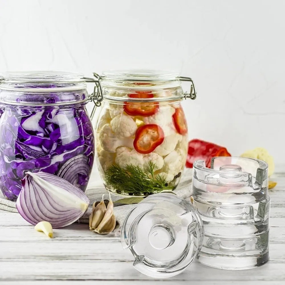 Fermented Glass Weight Lid Clear Sealed Heavy Fermenting