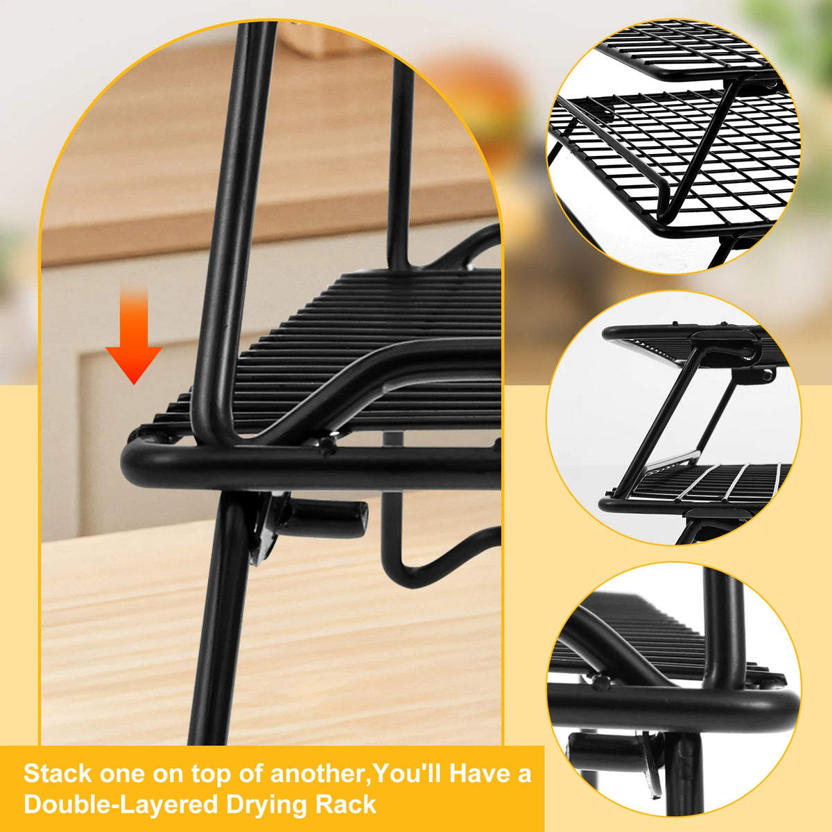 3/2pcs Baking Cooling Rack Metal Stackable Cooling Stand