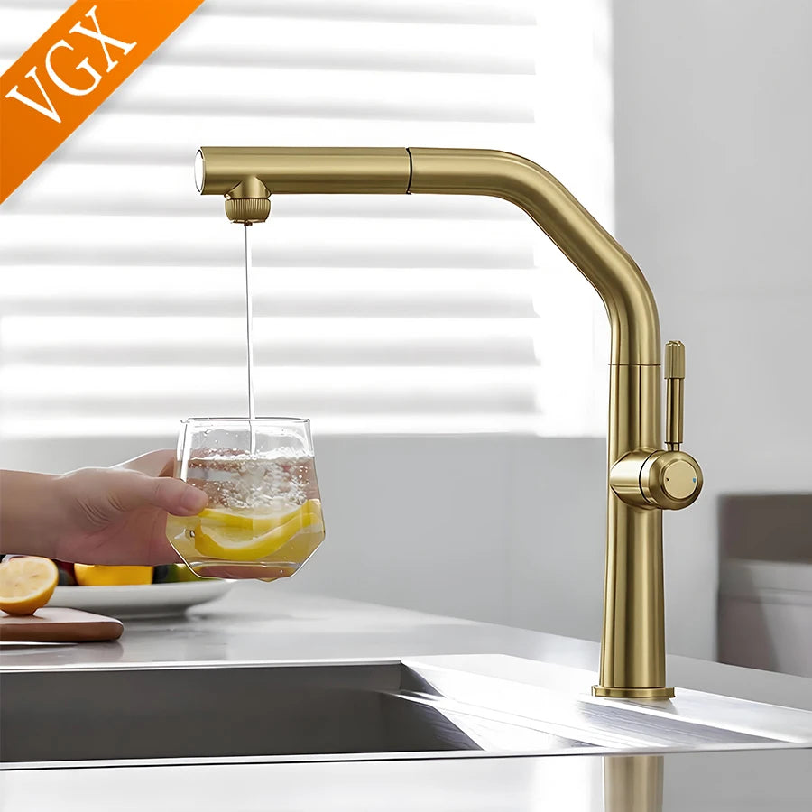 Vgx Gold Faucet Dual Spout Pure Drinking Water