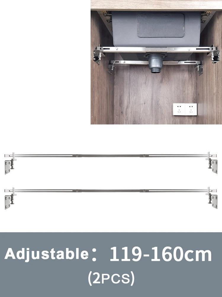 2pcs Undermount Sink Supports Brackets Adjustable Stainless Steel