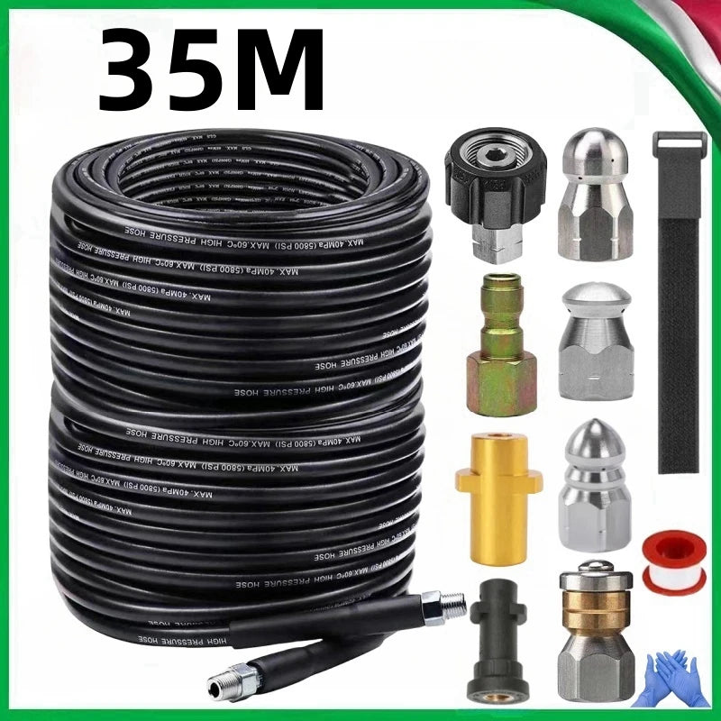 2m-35m Sewer Drainage Cleaning Hose Pipe Cleaning Kit