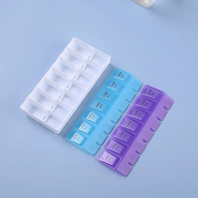 Travel Pill Organizer 7-Day Compartmented Storage Box 14