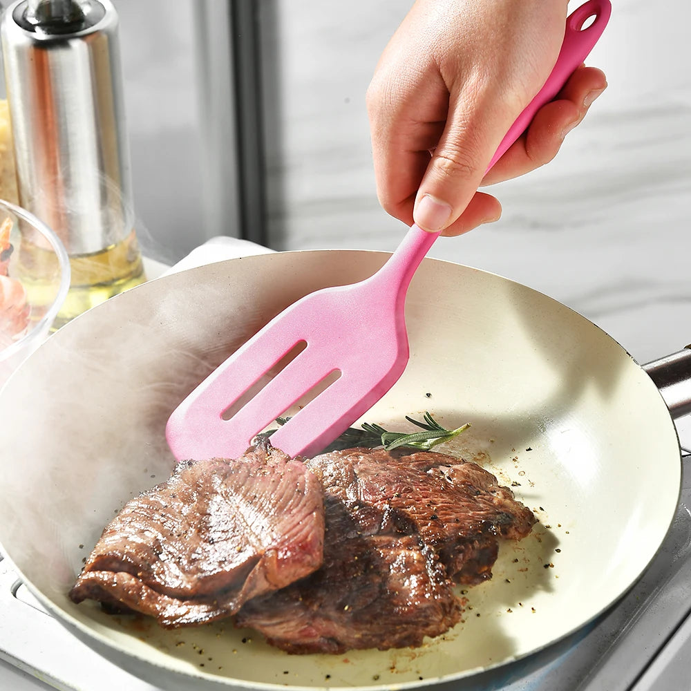 1/6pcs Pink Silicone Utensil Non-Stick Pans Silicone Spatula