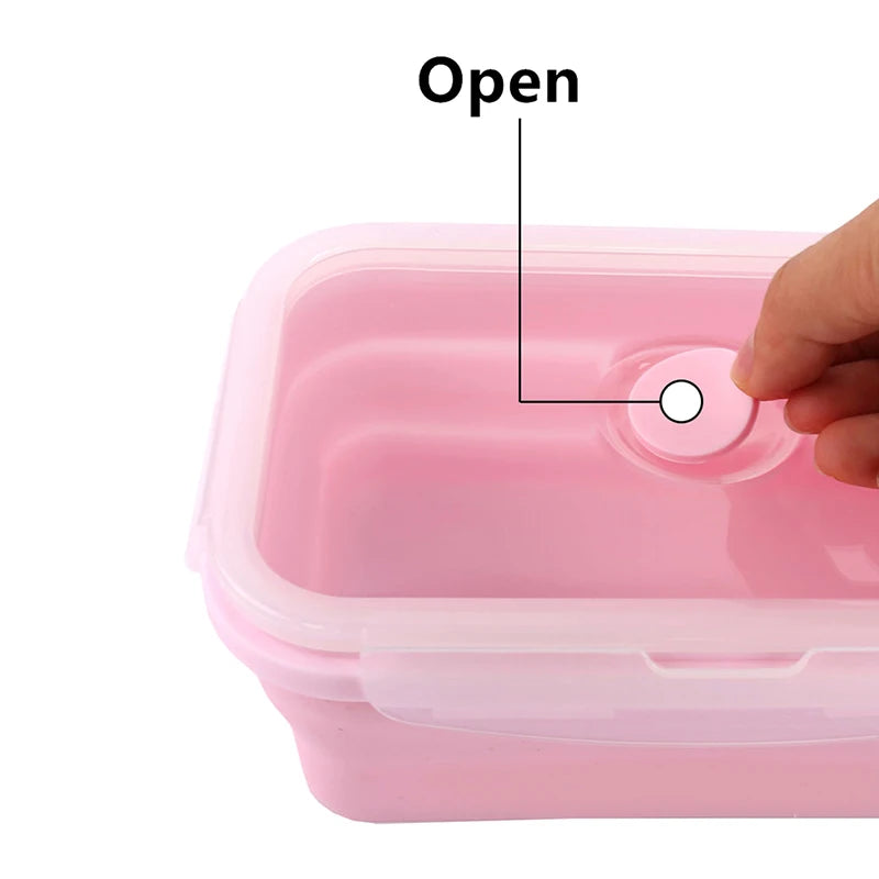 Size Choose Silicone Rectangle Lunch Box Collapsible Bento