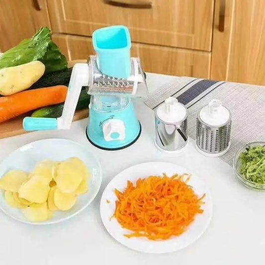 Rotary Vegetable Slicer Grater Multiple Blades Easy Clean
