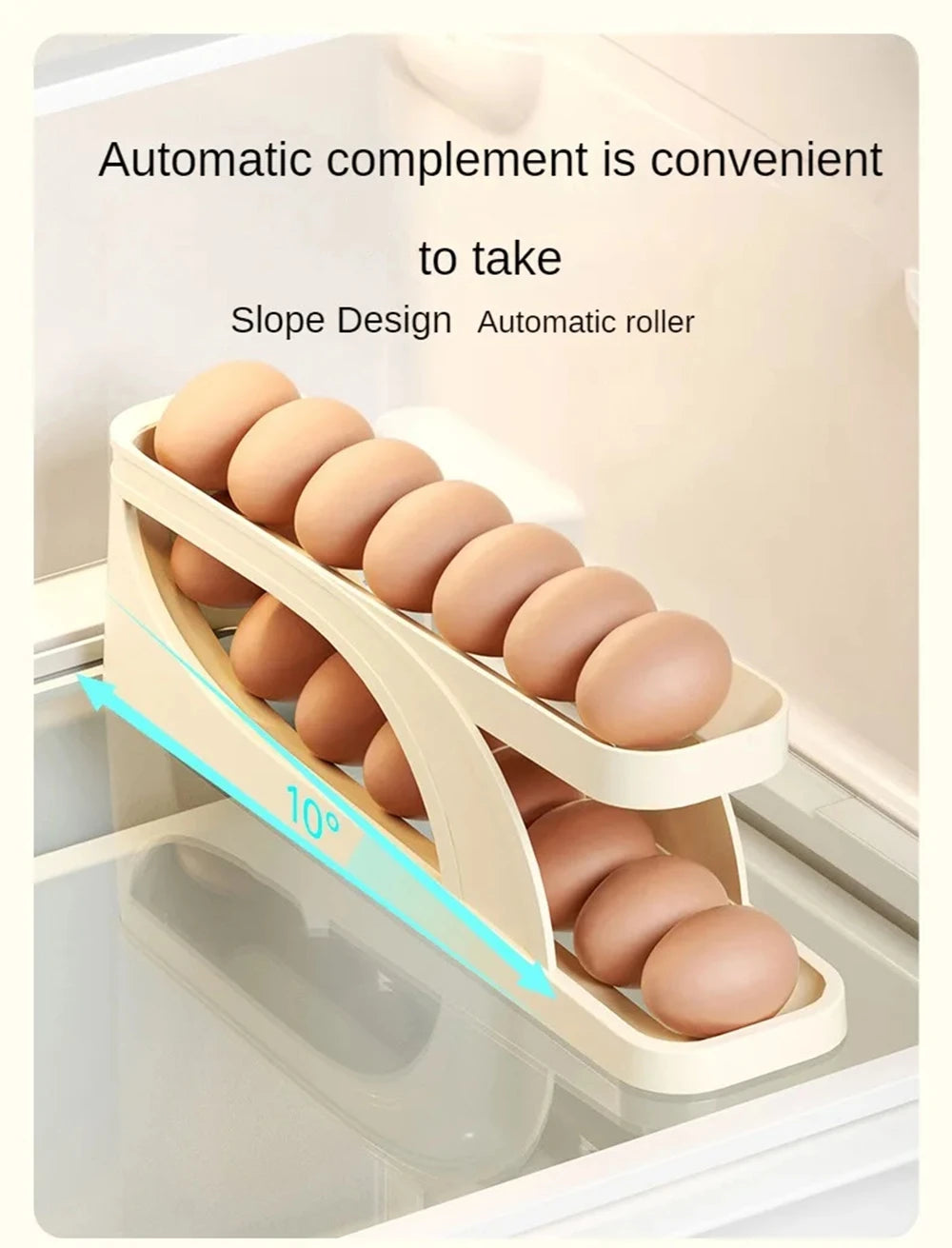 Automatic Rolling Double-Layer Egg Dispenser Egg Holder Dispenser