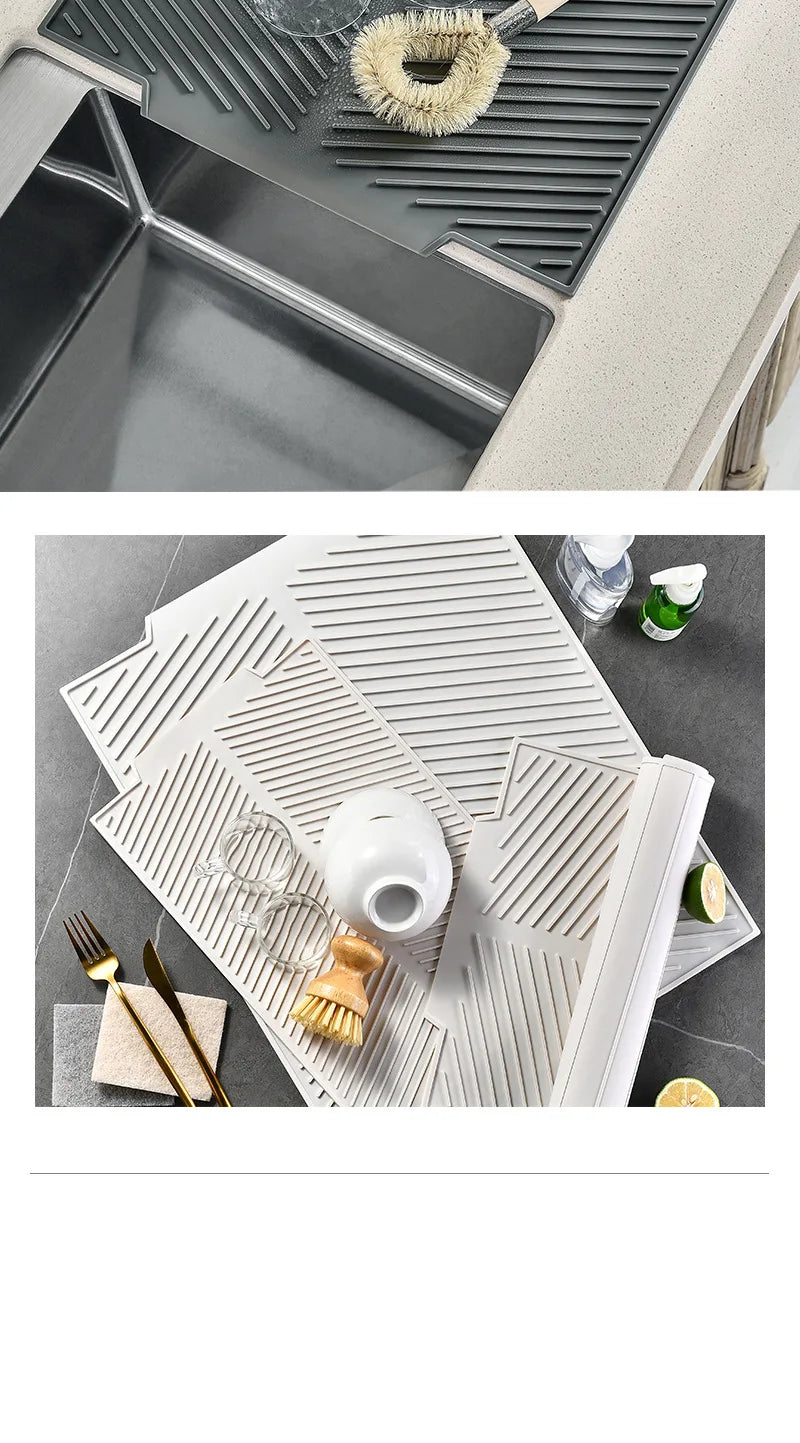 1pc Silicone Dish Drying Pad Non-Slip Dish Drying