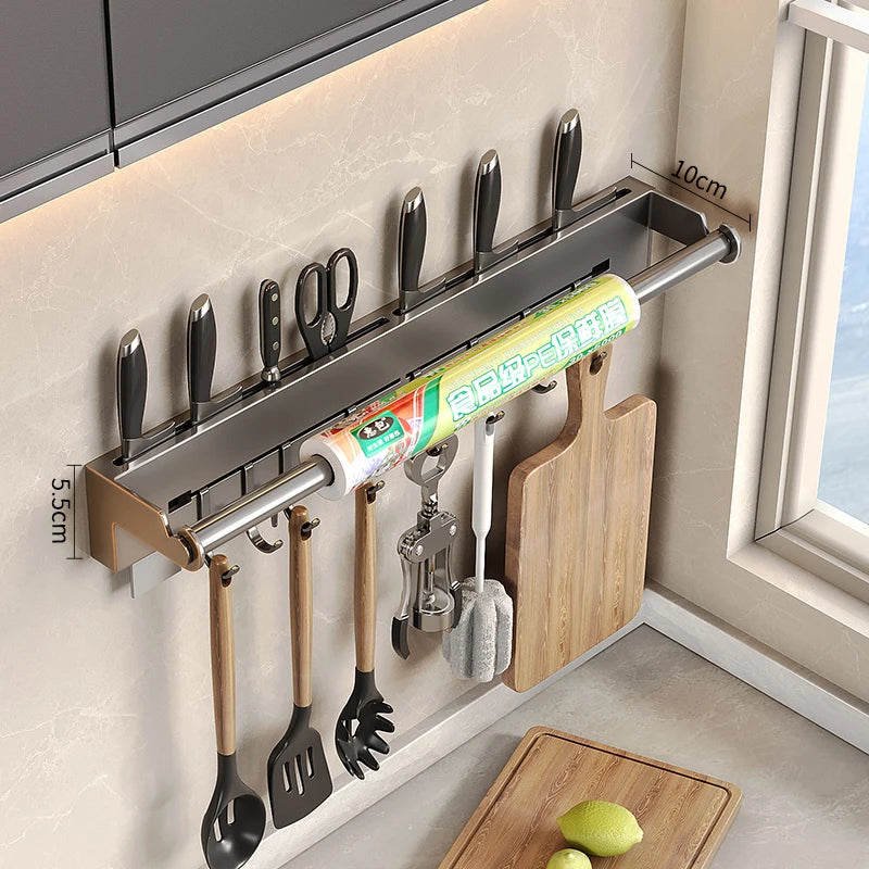 Stainless Steel Paper Towel Rack Wall Shelf Hook
