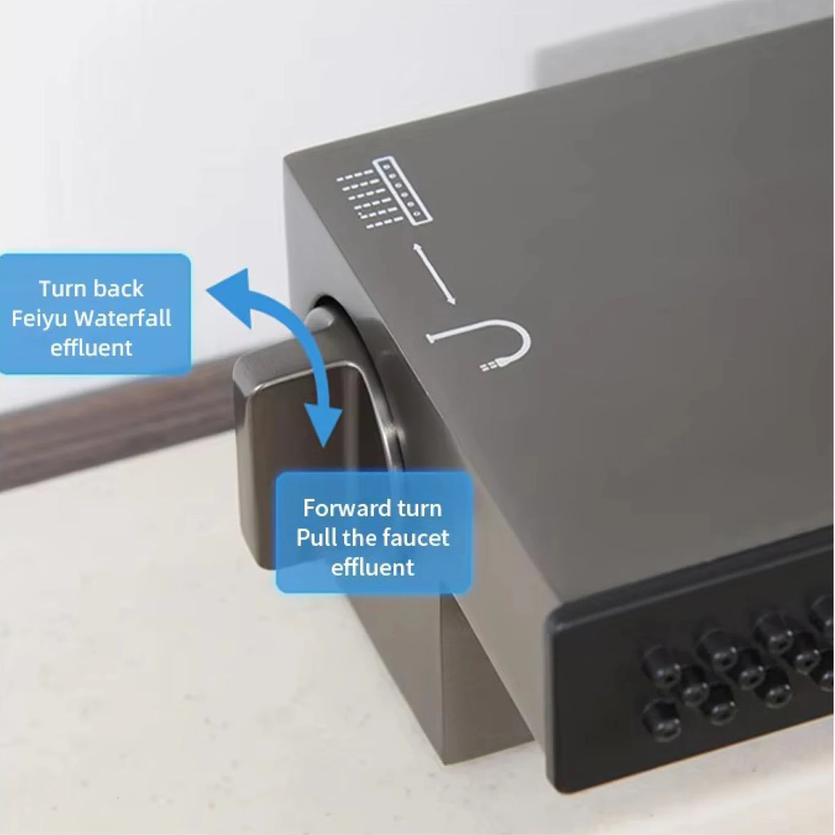 Luxury Gunmetal Brass Led Digital Display Faucet Hole
