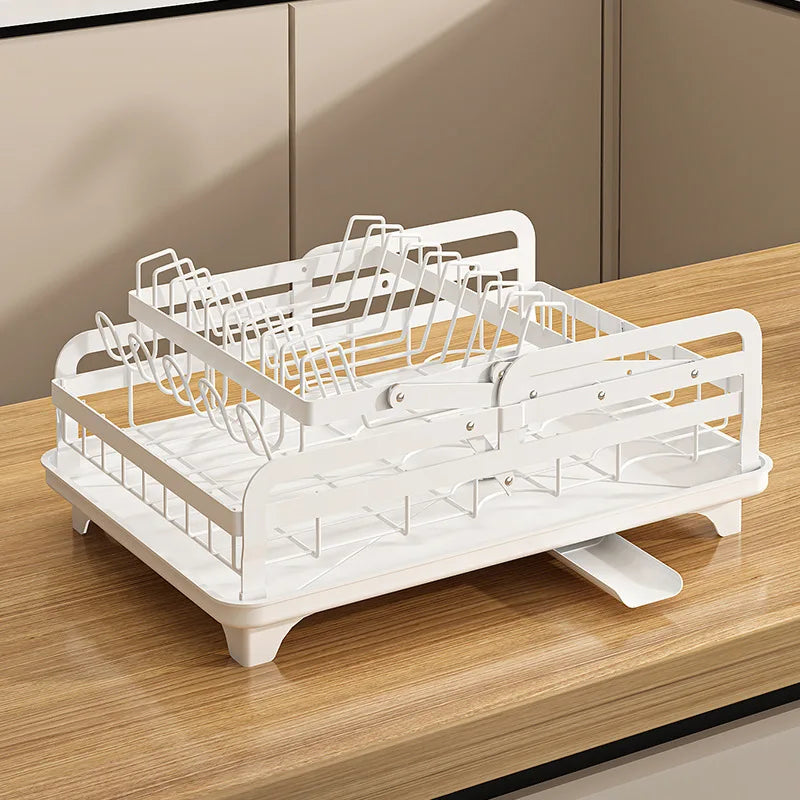 Foldable Dish Drainer Rack Drain Basket - Countertop