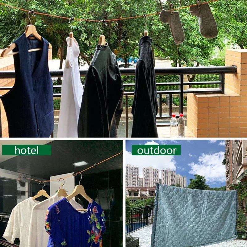 8m Non-Perforated Clothesline Retractable Travel Drying Rack