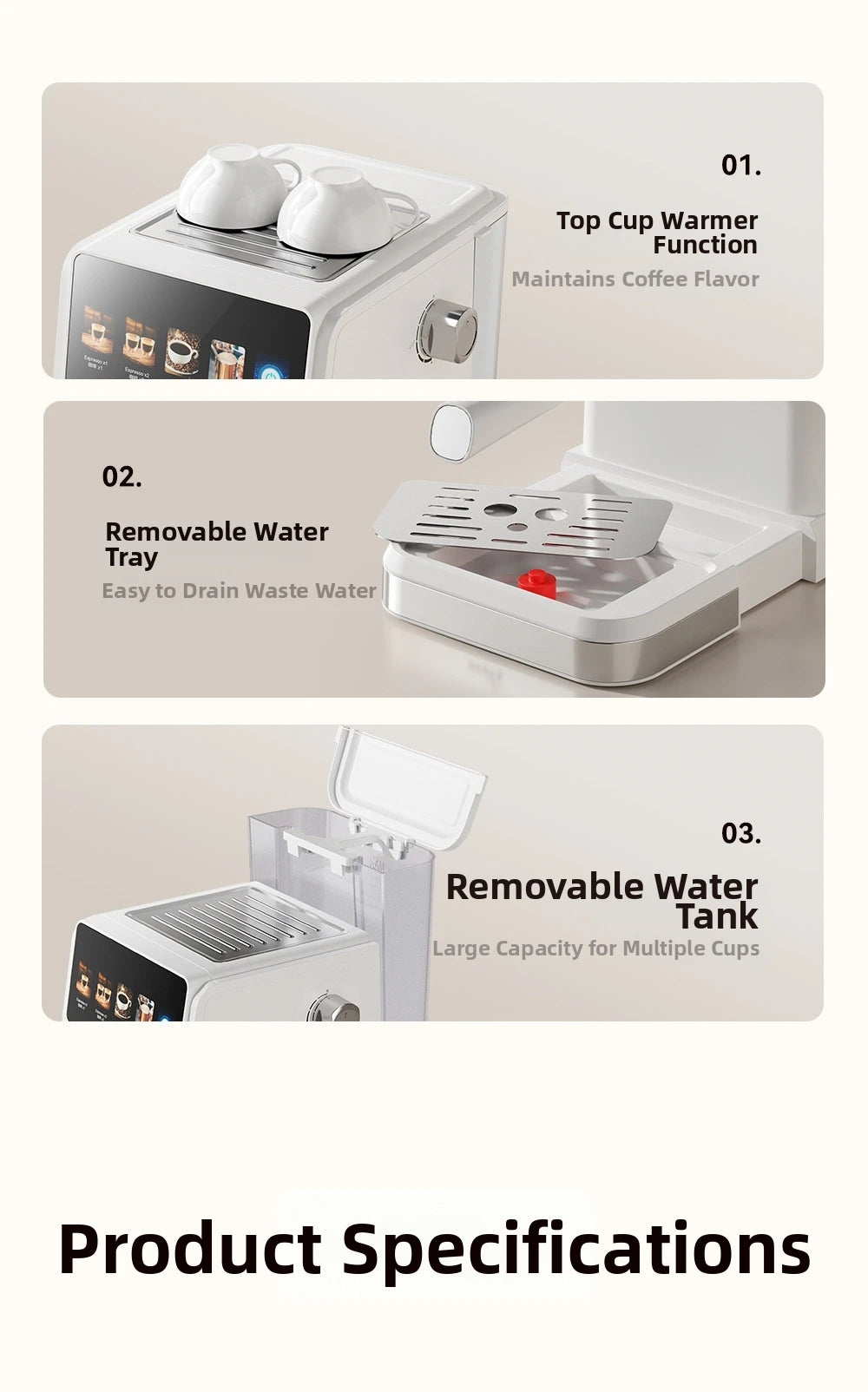 20bar Espresso Machine Steam Milk Frother Coffee Maker