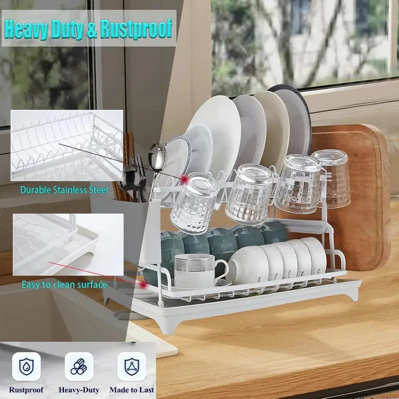 Dish Drying Rack Tier Dish Racks Counter Large