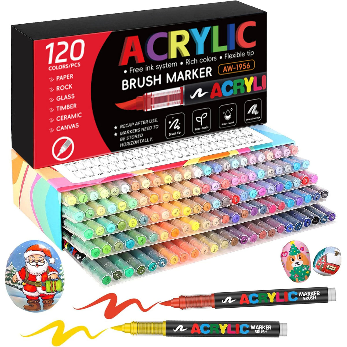 12-366 Colors Acrylic Painting Marker Waterproof Acrylic Brush