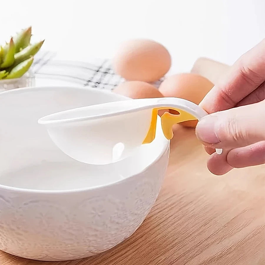 1pc Egg Yolk Separator Divider Rack White Plastic