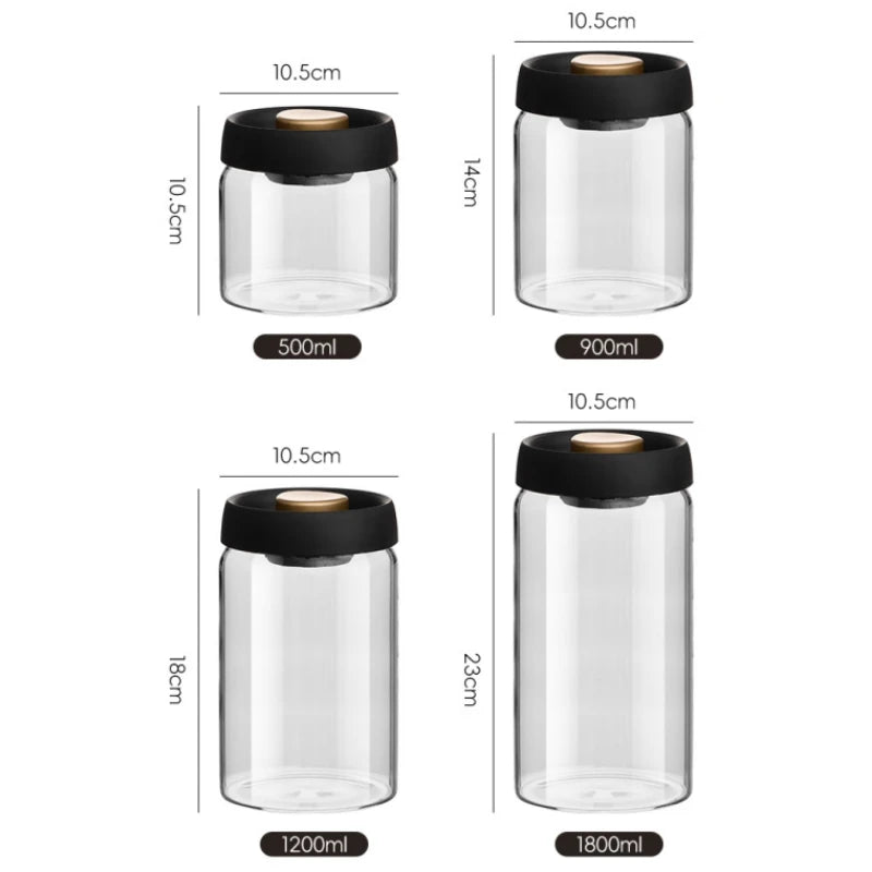 Vacuum Sealed Tank Coffee Beans Storage Glass Bottle