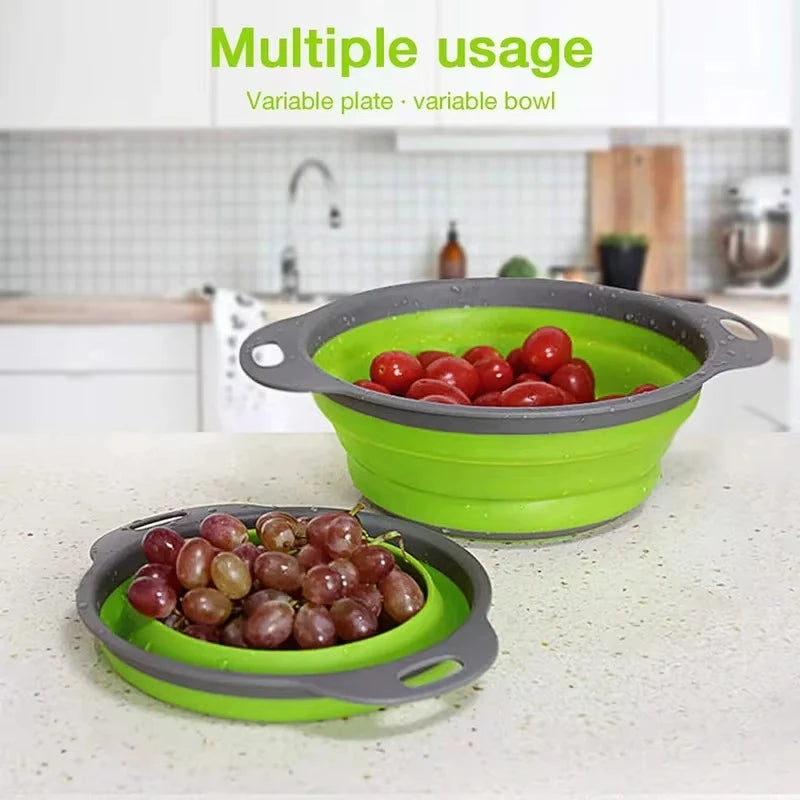 Silicone Vegetable Fruit Cleaning Drainage Basket Cleaning Basket