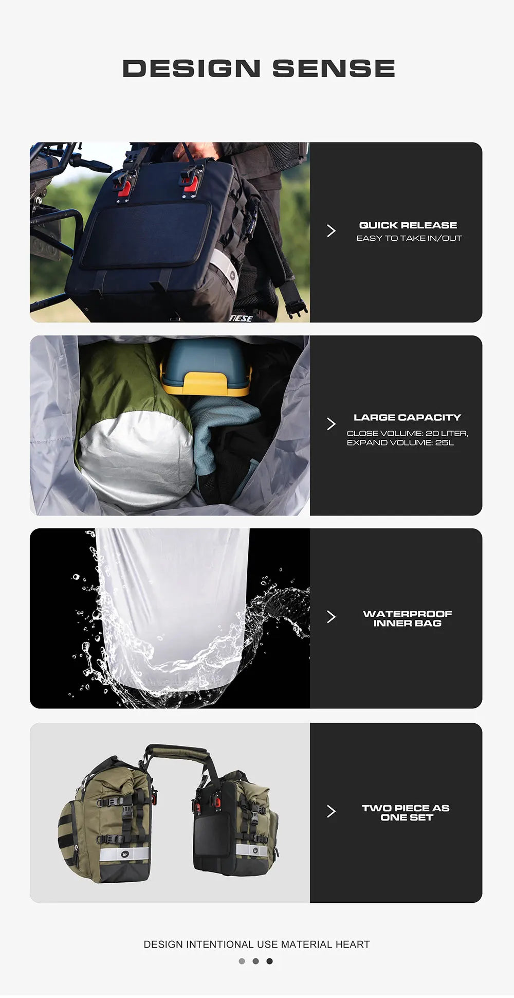 Rhinowalk 2pcs Motorcycle Saddle Bag Motor Bag 3d