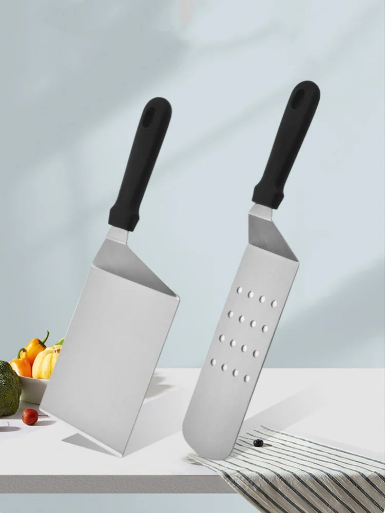 Stainless Steel Scraper Cooking Spatula Barbecue Spatula Plate