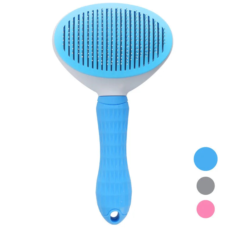 Automatic One-Click Pet Hair Removal Comb Slicker Brush